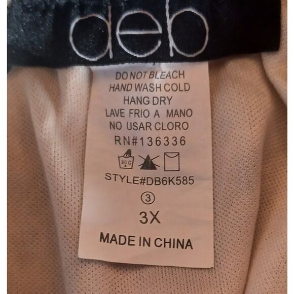 Deb Silk Blend Beige Floral Layered Mini Skirt Elastic Waist Lined Women's 3X - Picture 6 of 6